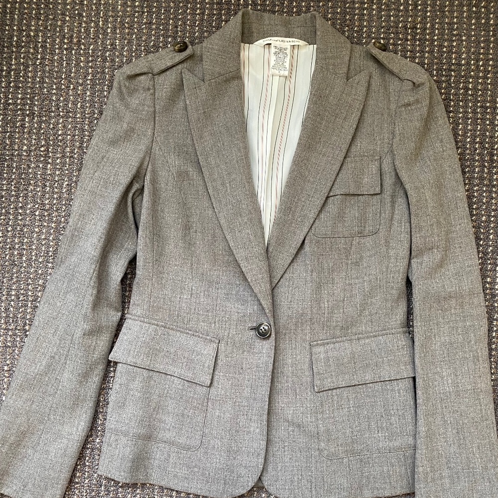 DVF Wool Blazer Grey Sz 8